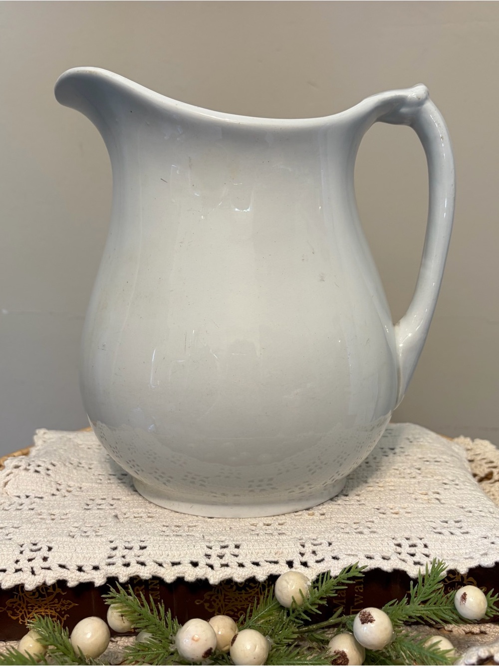 Antique Ironstone Chunky Pitcher J & G Meakin Hanley England